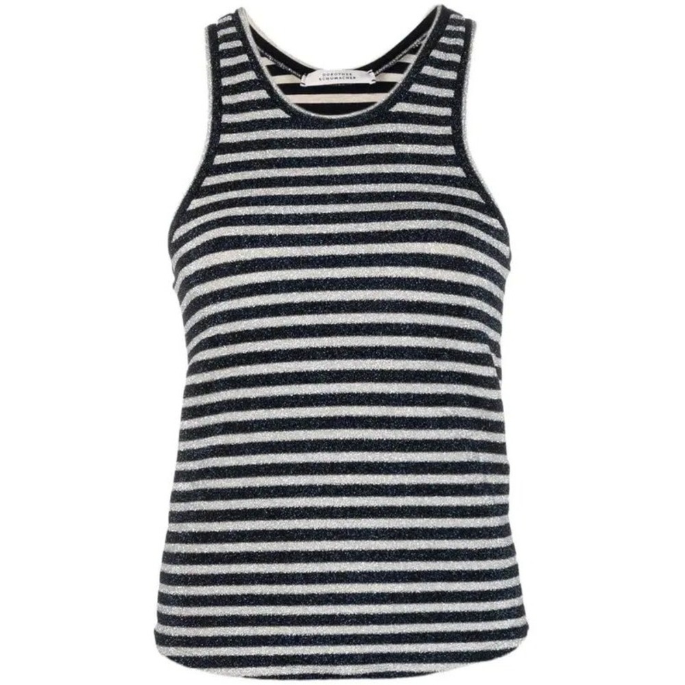 Dorothee Schumacher‎ Metallic Stripe Knit Tank Top Size Medium